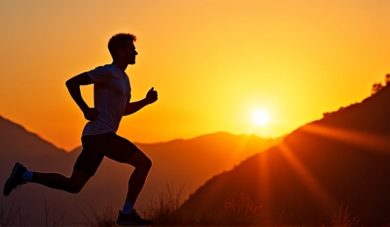 Un atleta che corre al tramonto, simboleggiando la nutrizione sportiva per migliorare le prestazioni.